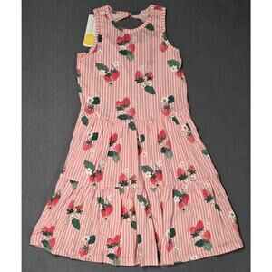 Bailey Lane Strawberry Dress Girls Medium 8-10 Tiered Maxi Sleeveless Cotton